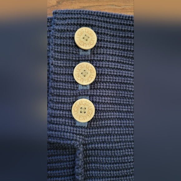 UGG Tall Knit Slouch Navy Button Women's Boots Size 7 - Picture 5 of 7